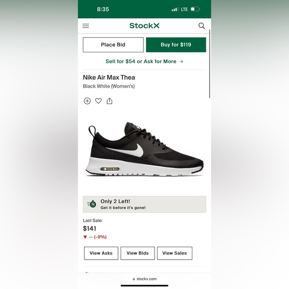 NIKE AIR MAX THEA BLACK size 7 women's - Picture 13 of 13